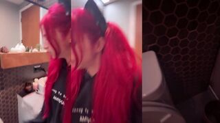 Fansly - @cherrygurl Someone left the toilet seat up! So I tried peeing standing up l