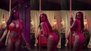 ellietheempress first time on a stripper pole.