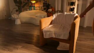 Arte Jones - Sensual Brunette Rubs Her Body With Ice