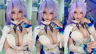 Mizhimaoqiu - Cosplay Beauty Strips Naked While Eating Cherries