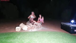Alex Coal and Avery Cristy - Stepdaughters Camping Dance Naked by the Fire
