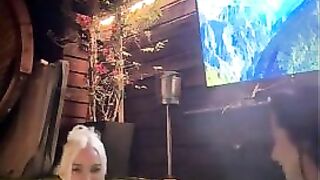 Lindsey Pelas, Tasha Geroulis aka Anastasia Oriana in a hot tub