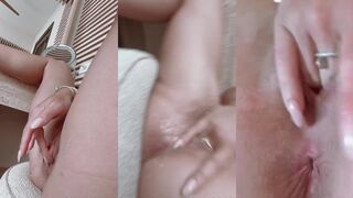 Stefanie Knight  - black hair bedroom finger fucking