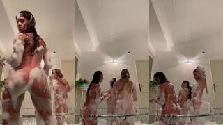 EmmarB with Matildem naked foam party