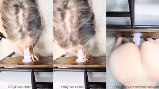 Venessasbutt- confetti dildo doggy on floor