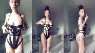 Bhad Bhabie sexy one-piece lingerie